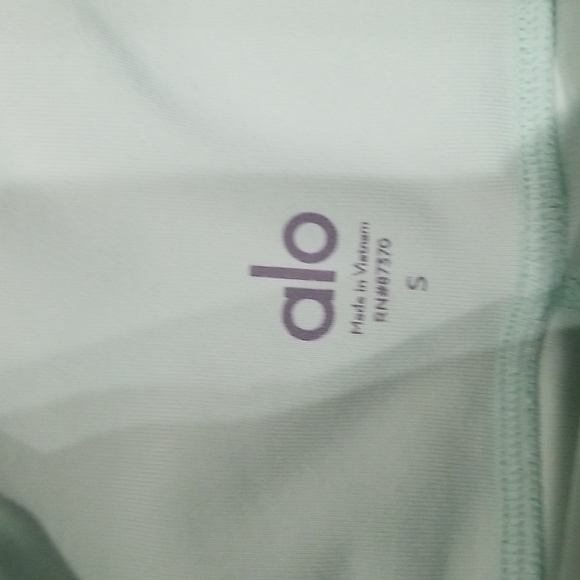 Alo Yoga High Waist Legit Leggings Size Small Mint Green and White Strip… - Picture 6 of 9